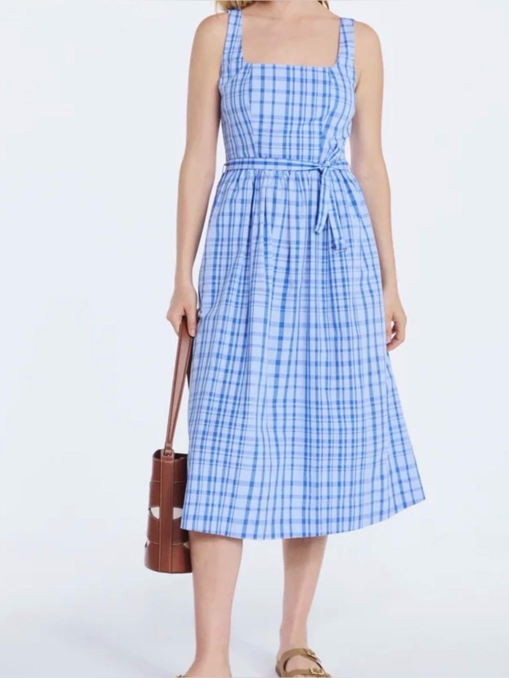 Free Assembly Blue Plaid Sundress NWT
